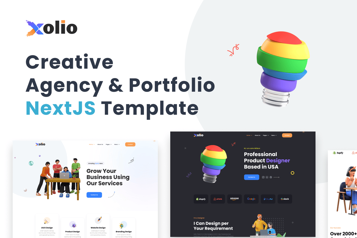 Xolio - Template Website Kreatif untuk Agensi dan Portofolio Berbasis NextJS