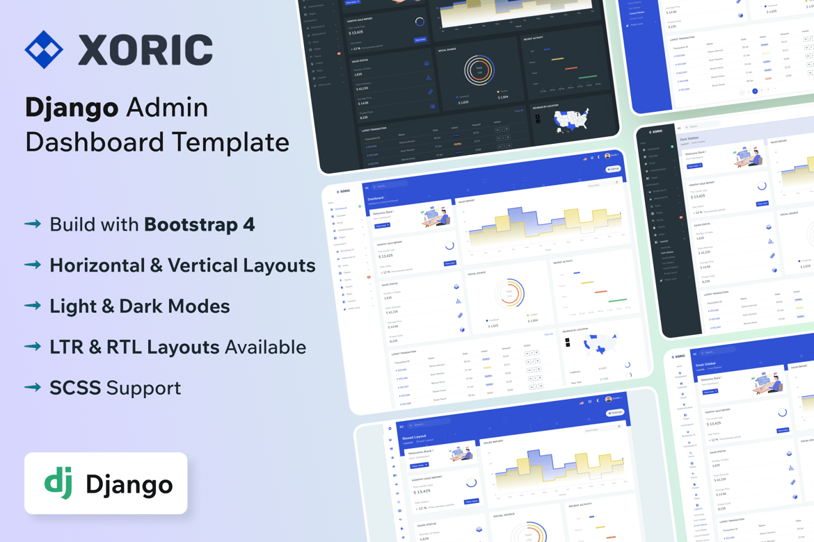 Xoric - Template Admin & Dashboard Django yang Responsif