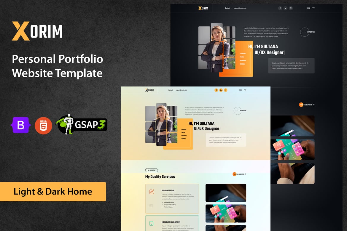 Xorim - Template Website Portfolio Pribadi yang Menawan