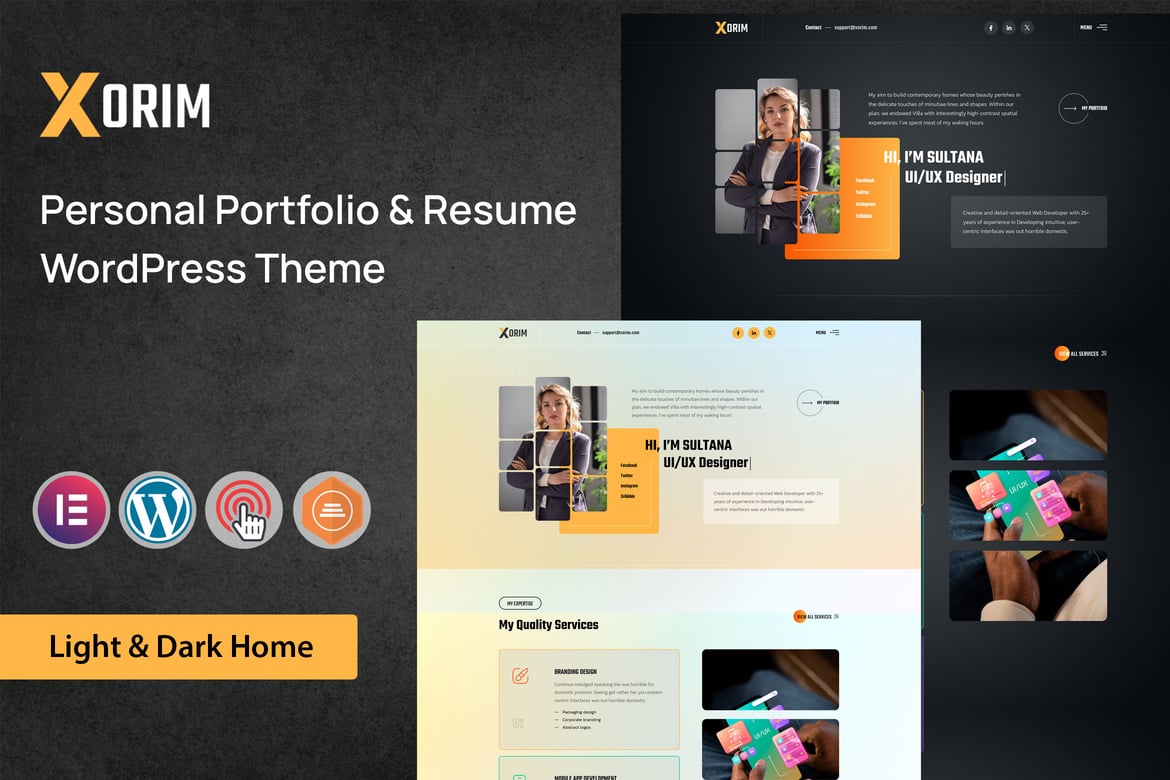 Xorim – Tema WordPress Portofolio Pribadi Terbaik untuk Kreatif