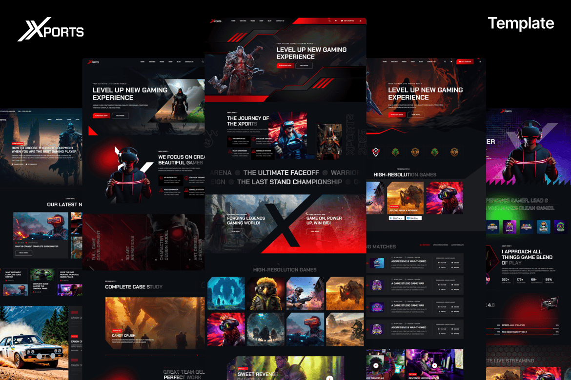 Xports - Template Website eSports dan Gaming yang Menawan