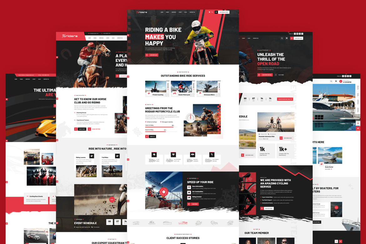 Xriders - Template Website untuk Klub Pengendara Mobil dan Motor