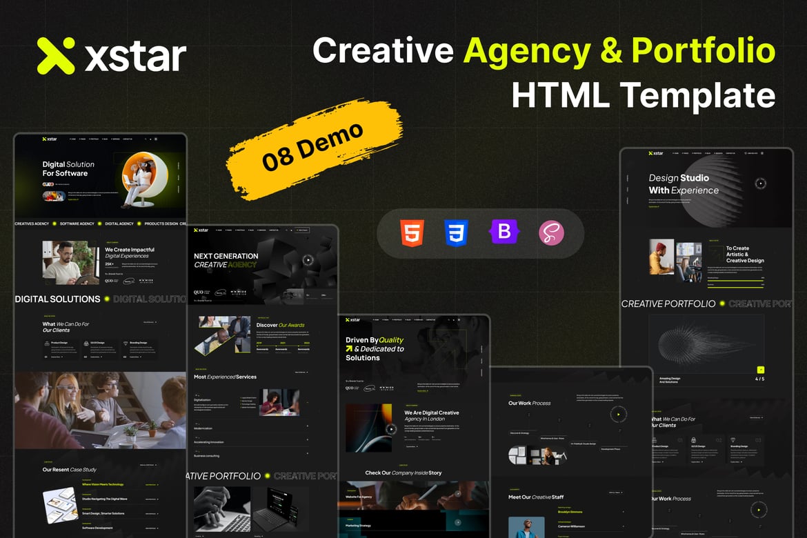 Xstar - Template Website Kreatif dan Portofolio Modern