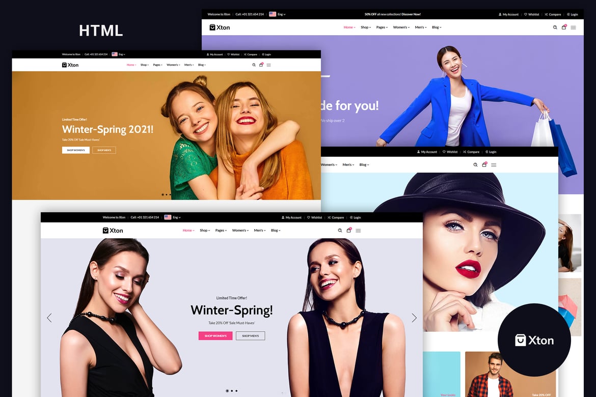 Xton - Template Website E-Commerce Modern dan Responsif
