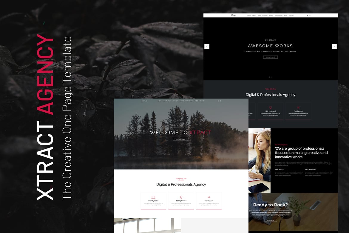 Xtract - Template Website Satu Halaman Kreatif