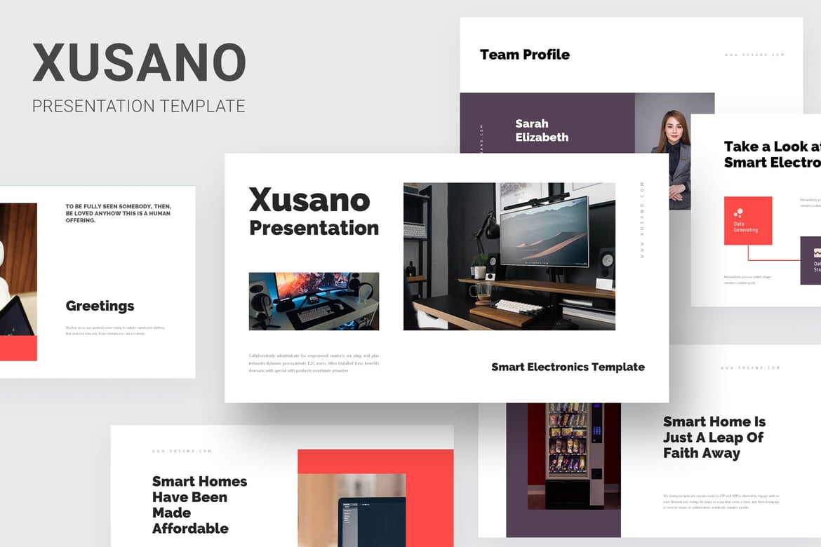 Xusano - Template Powerpoint Elektronik Cerdas untuk Presentasi Sukses