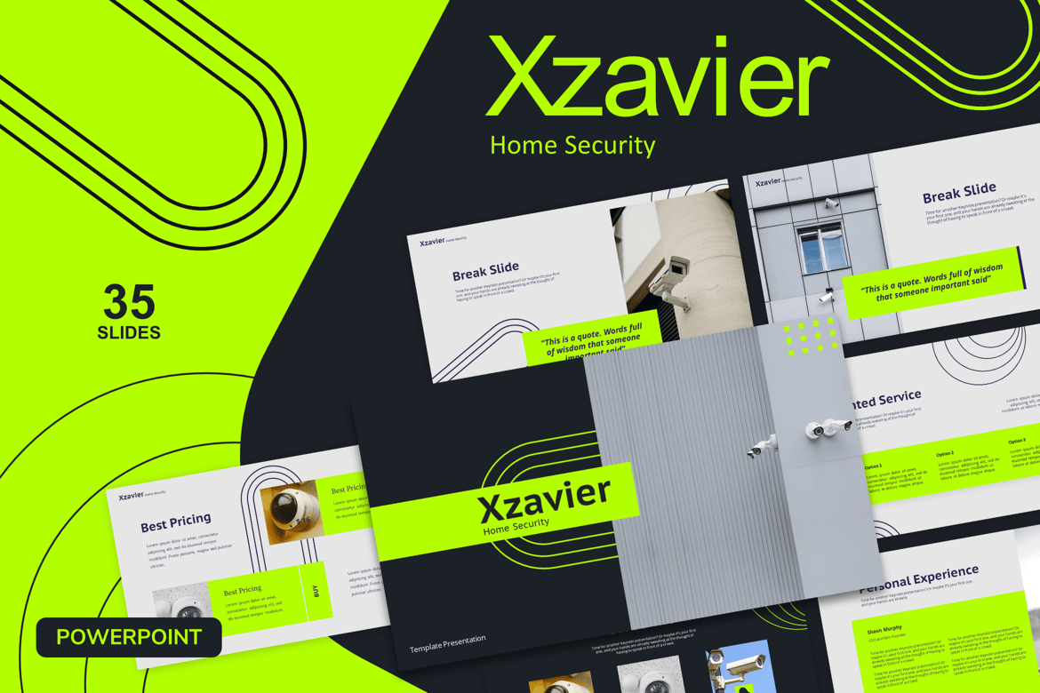 Template PowerPoint Keamanan Rumah Xzavier yang Menarik dan Profesional