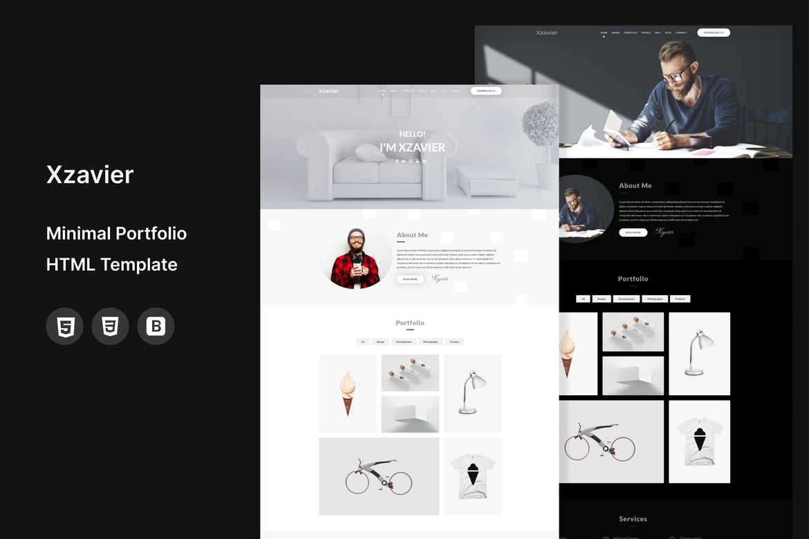 Xzavier - Template Web Portofolio Minimalis dan Modern