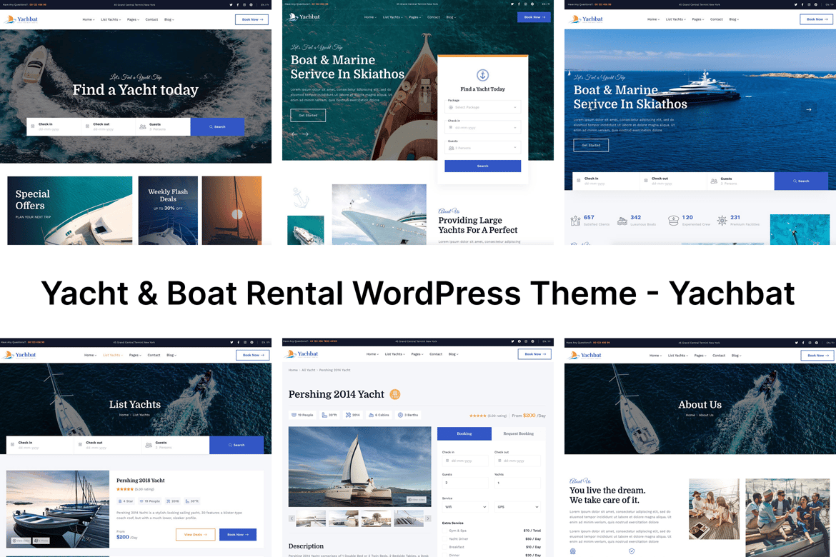 Tema WordPress Sewa Yacht & Perahu - Yachbat