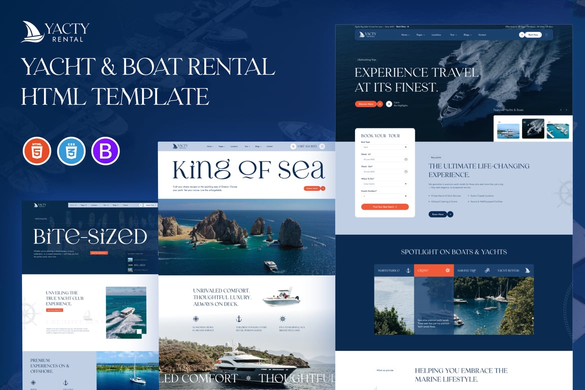 Yacty - Template Website Penyewaan Yacht & Kapal Modern