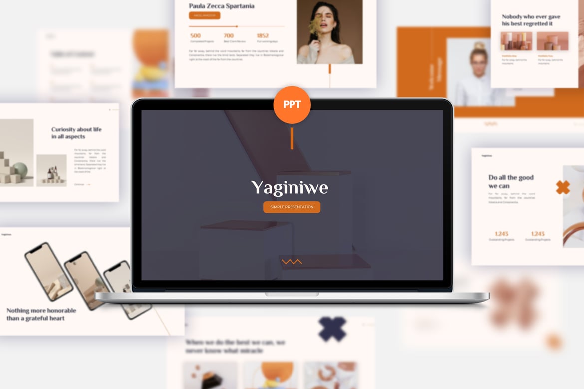 Template PowerPoint Kreatif Yaginiwe untuk Presentasi Menarik