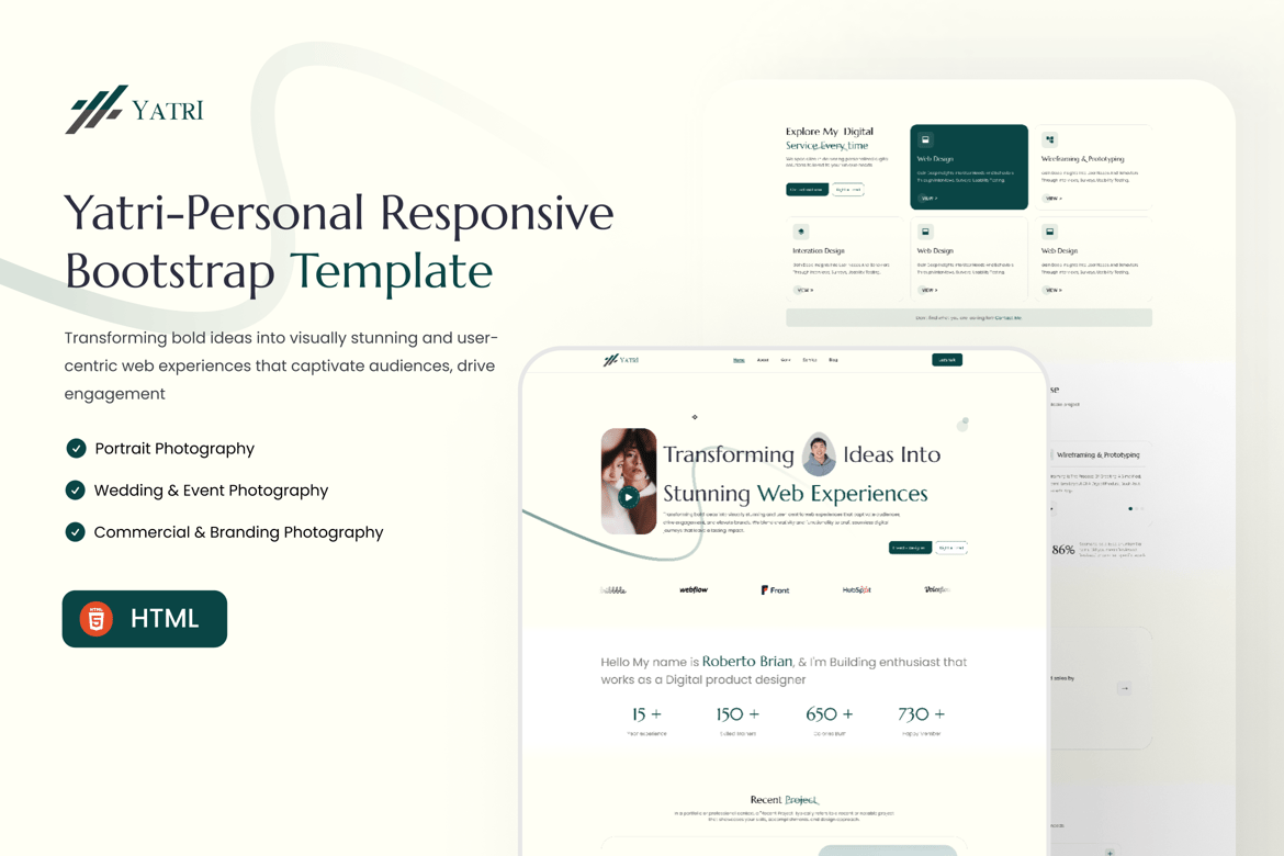 Template Web Pribadi Yatri yang Responsif dan Modern