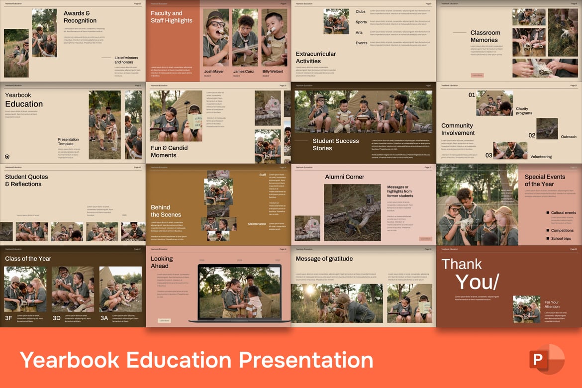 Template Presentasi PowerPoint Tahun Ajaran: Rayakan Prestasi Siswa