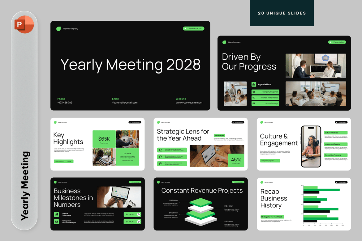 Template PowerPoint Rapat Tahunan yang Profesional dan Menarik