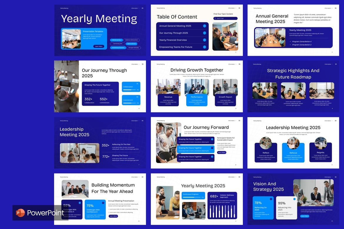 Template PowerPoint Rapat Tahunan yang Profesional dan Menarik