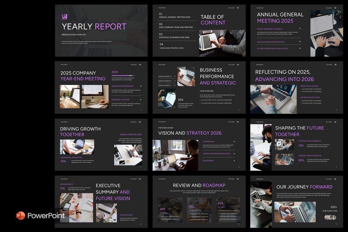 Template Presentasi PowerPoint Laporan Tahunan yang Profesional