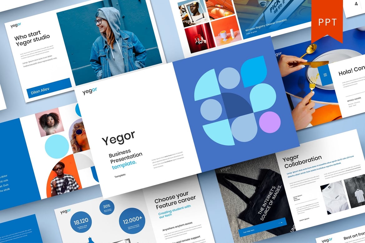 Template Presentasi Bisnis Yegor – PowerPoint yang Menarik dan Profesional