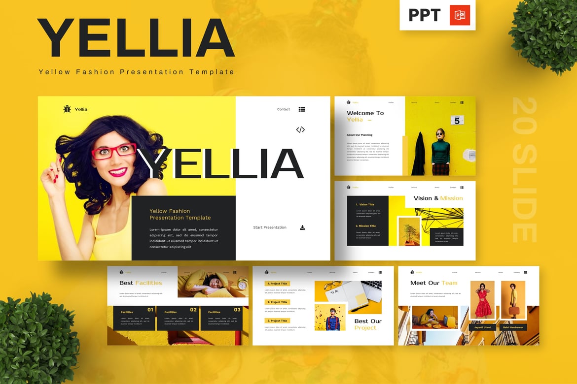 Yellia - Template Presentasi Fashion Kuning yang Menawan