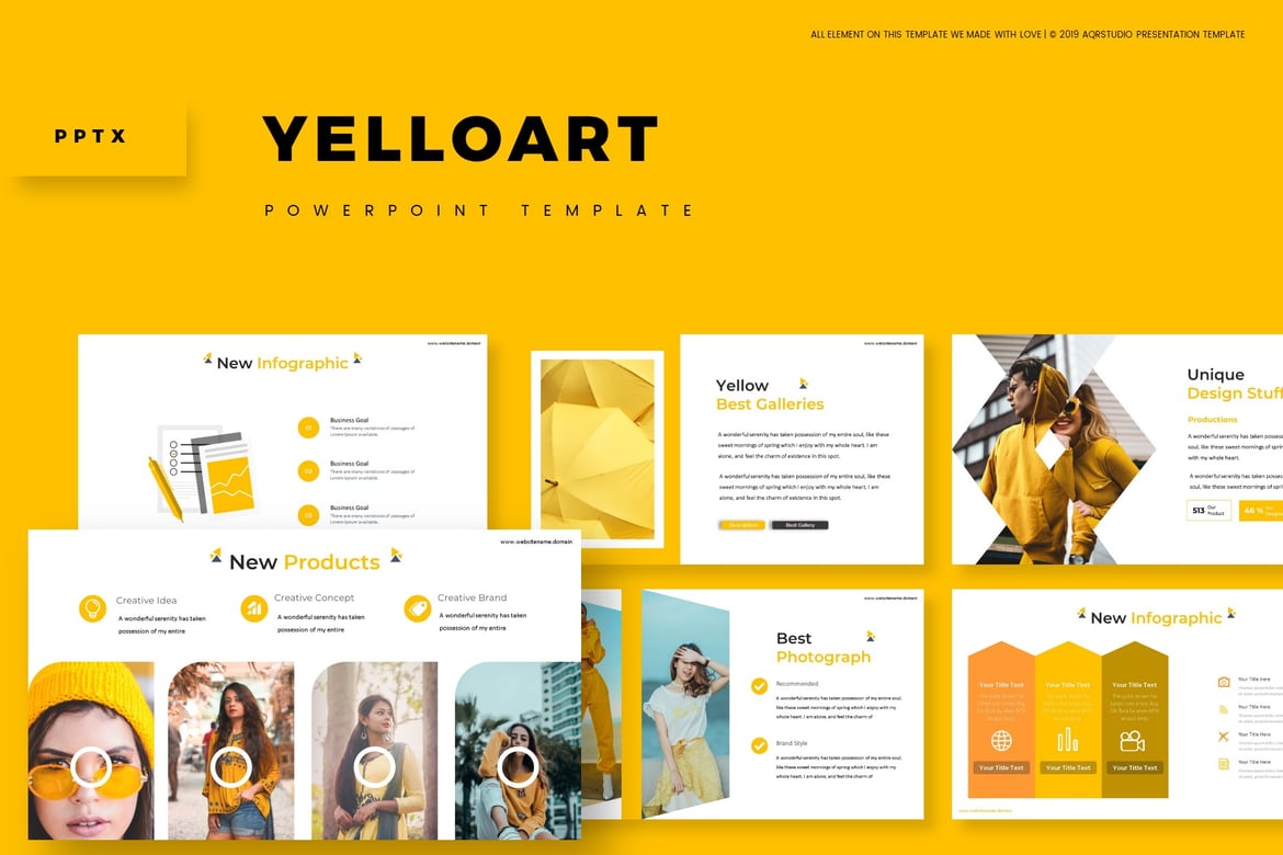 Yelloart - Template PowerPoint Kreatif untuk Presentasi Menarik