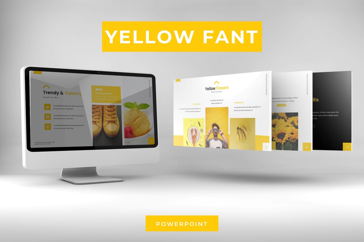 Template Presentasi PowerPoint Yellow Fantasy yang Menawan