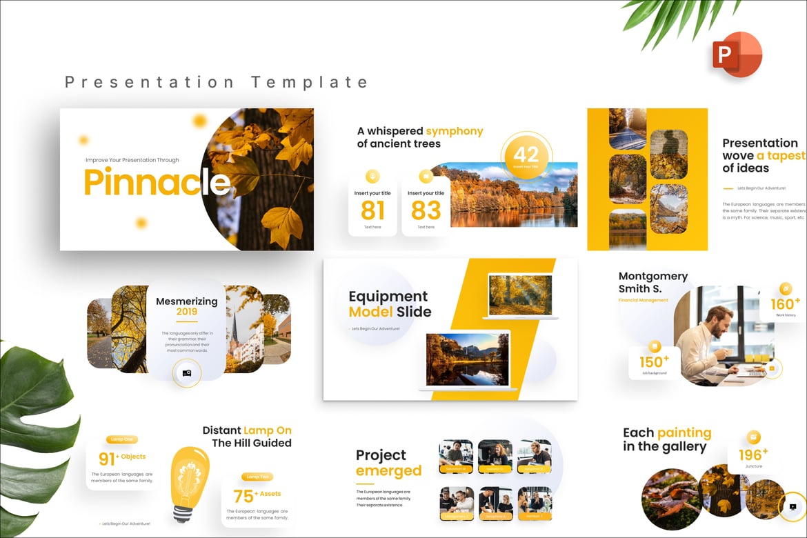 Template Presentasi PowerPoint Cahaya Kuning yang Menarik
