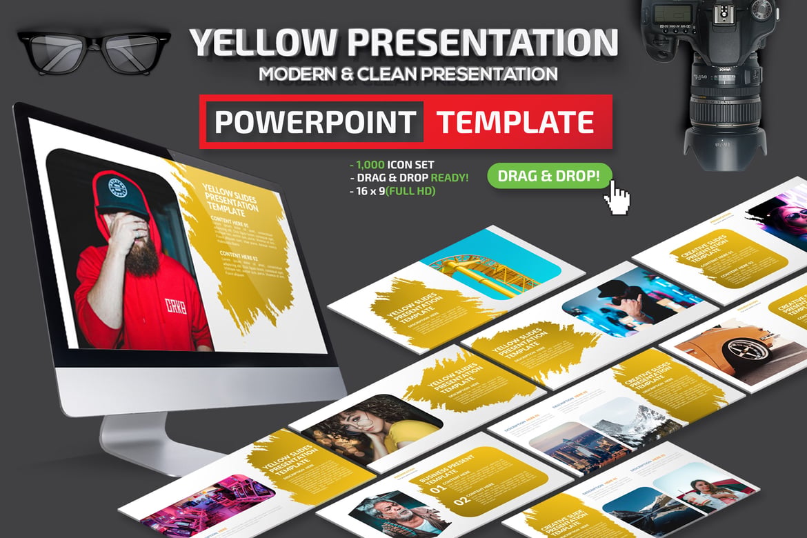 Template Presentasi PowerPoint Kuning yang Menarik