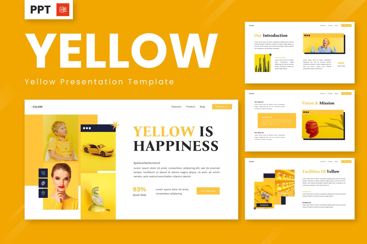 Template Presentasi PowerPoint Kuning yang Menarik dan Modern