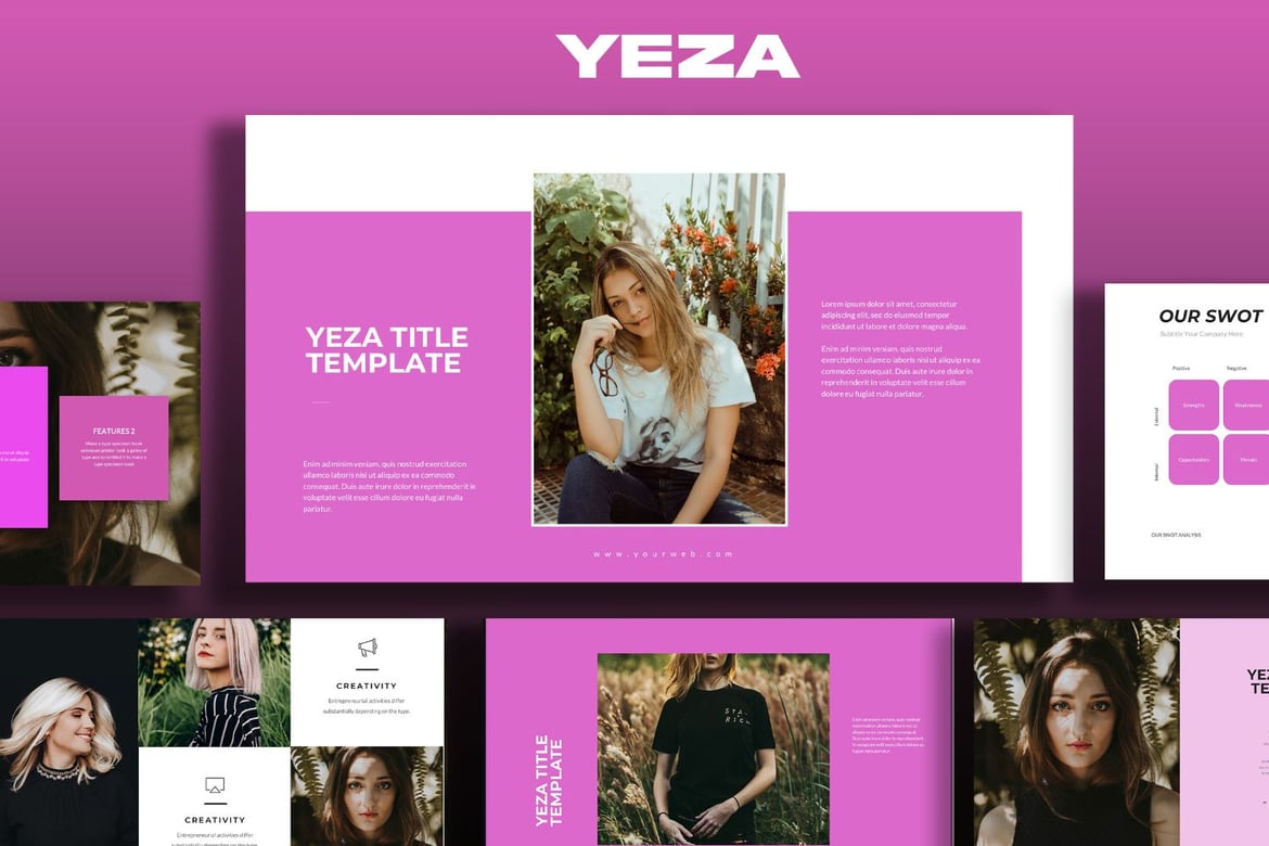 Template Presentasi PowerPoint Fashion Yeza yang Modern dan Kreatif