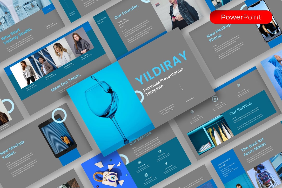 Template Presentasi PowerPoint Yildiray yang Menarik dan Profesional