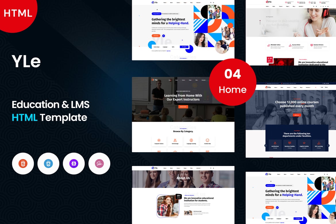 Template Website Pendidikan & LMS YLE yang Modern dan Responsif