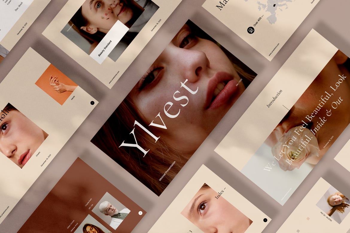 Template Presentasi Powerpoint Ylvest yang Minimalis dan Modern