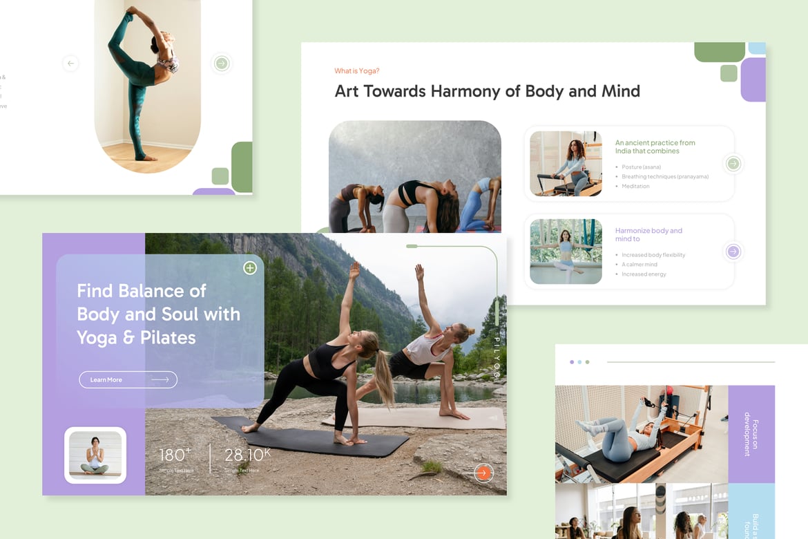 Template Presentasi PowerPoint Yoga dan Pilates yang Menarik