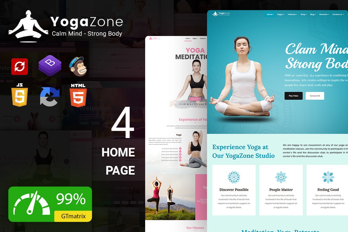 Template Website Yoga, Kebugaran & Meditasi yang Stylish dan Responsif