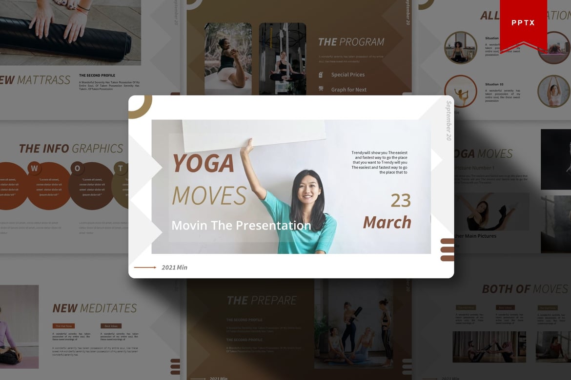 Template Presentasi Yoga Moves | Powerpoint yang Menarik