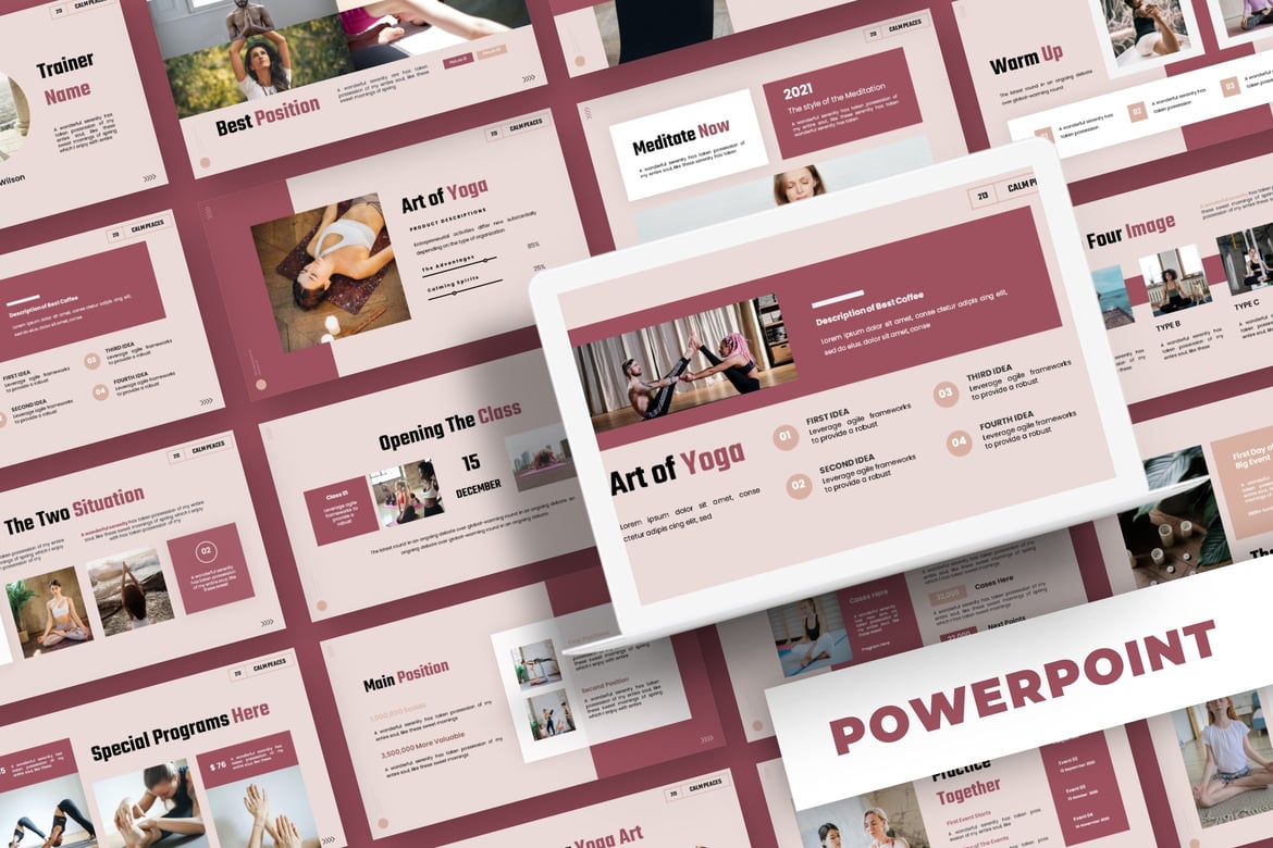 Template Presentasi Yoga - PowerPoint yang Menarik