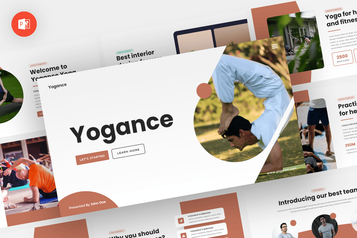 Yogance - Template Powerpoint Yoga yang Modern dan Profesional