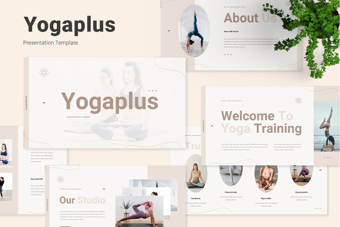 Template Powerpoint Yoga Yogaplus - Presentasi yang Menarik dan Profesional