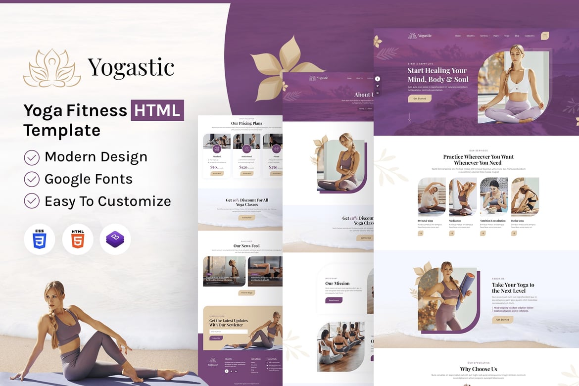 Yogastic | Template Website Yoga & Kebugaran yang Menawan