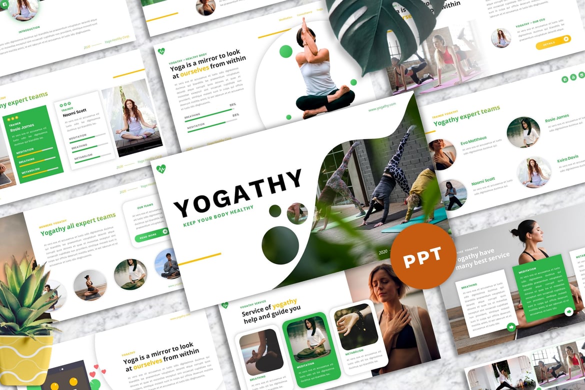 Template Presentasi Yoga Yogathy - PowerPoint yang Menarik