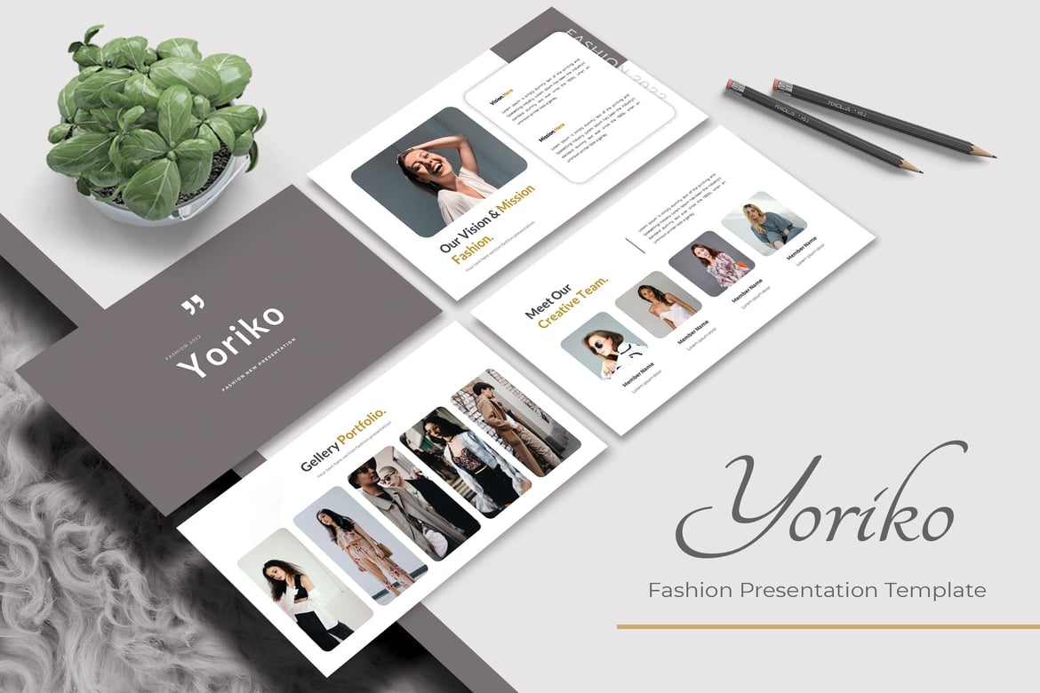 YORIKO - Template Powerpoint Fashion yang Menarik