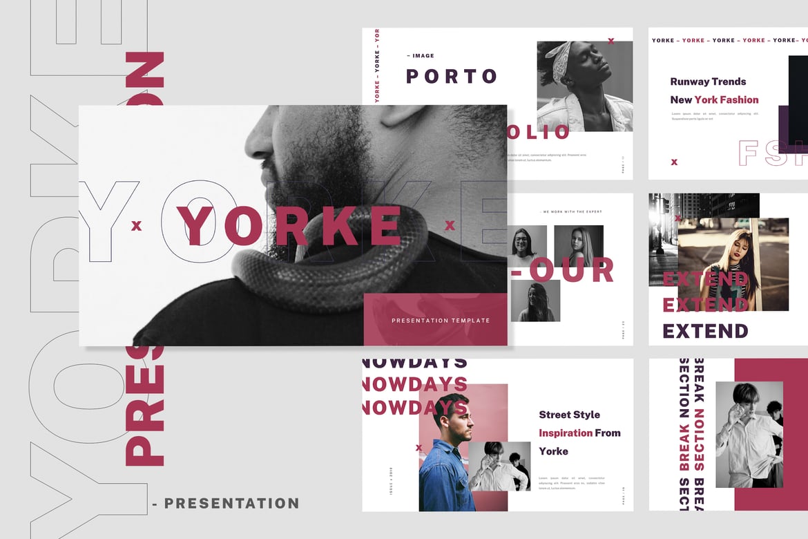 Template Presentasi Powerpoint Yorke yang Minimalis dan Modern