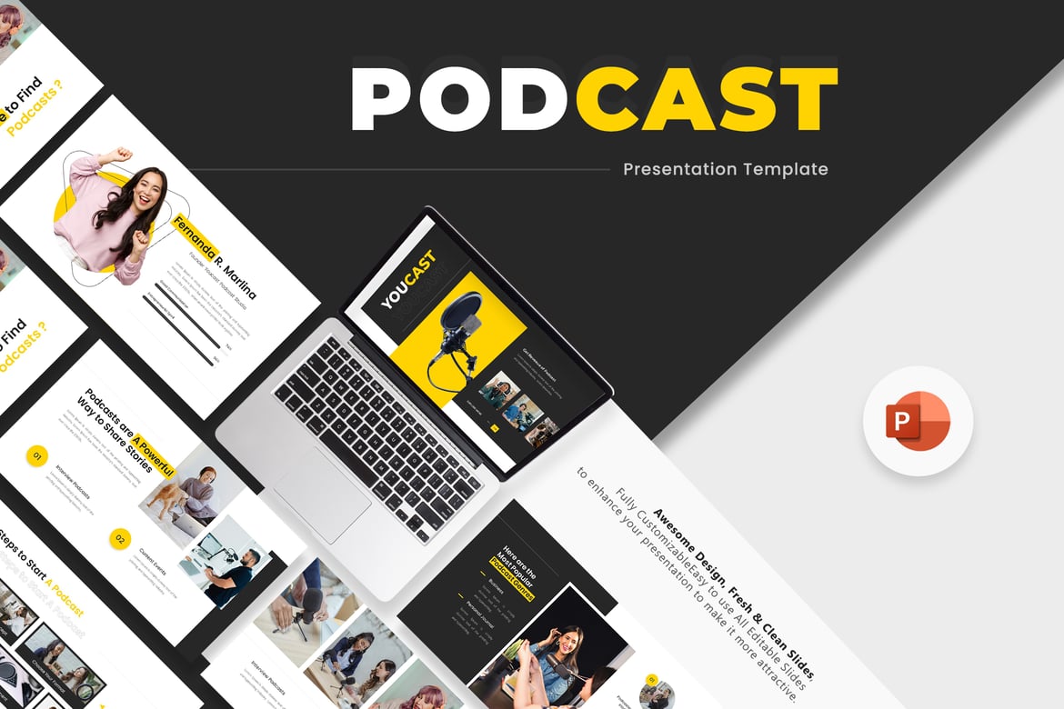 Youcast - Template PowerPoint Podcast yang Menarik dan Modern