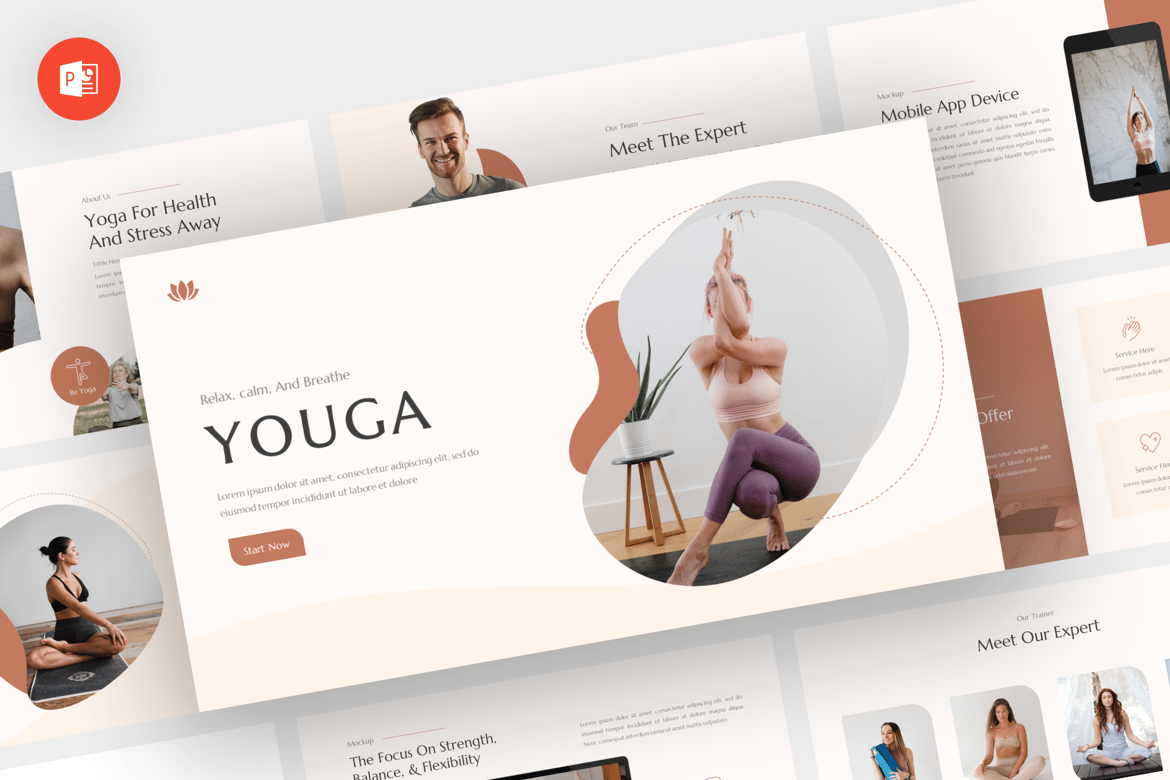 Template Presentasi Youga - Desain Modern untuk Yoga