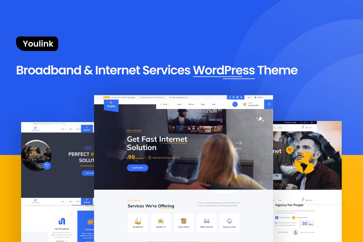 Youlink - Tema WordPress untuk Layanan Internet dan Broadband