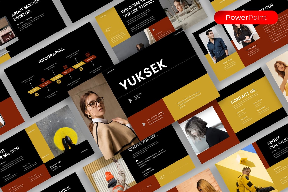 Template PowerPoint Bisnis Yuksek - Solusi Presentasi Profesional