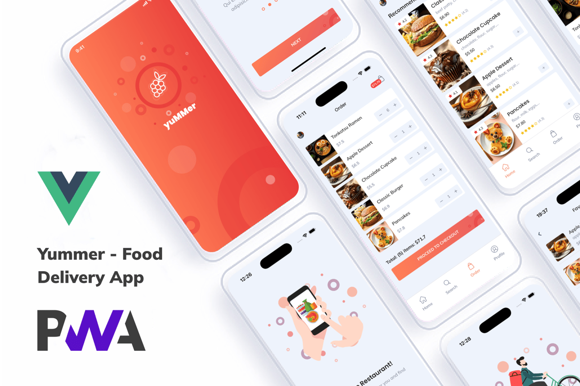 Yummer – Aplikasi Pengantaran Makanan dan Restoran Modern dengan Vue 3