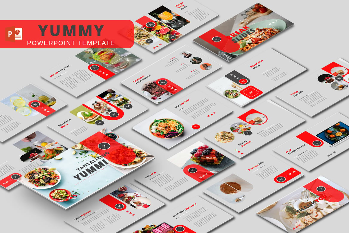 Template PowerPoint YUMMI - Presentasi Makanan dan Minuman yang Menggugah Selera