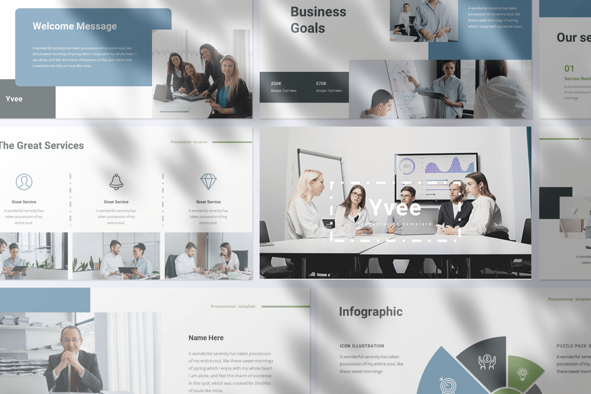 Template Presentasi PowerPoint Yvee - Solusi Kreatif untuk Berbagai Kebutuhan