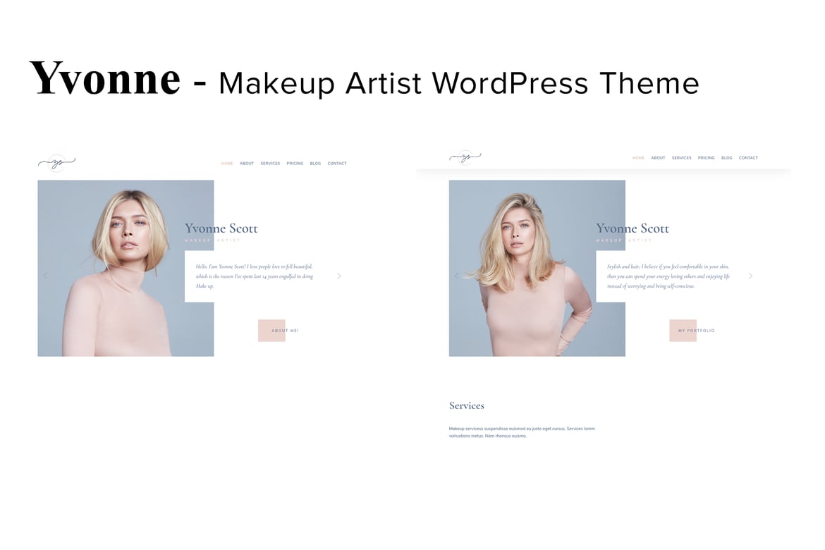 Yvonne - Tema WordPress untuk Makeup Artist yang Modern dan Responsif