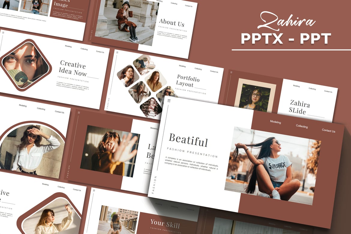 ZAHIRA - Template Powerpoint Kreatif dan Modern
